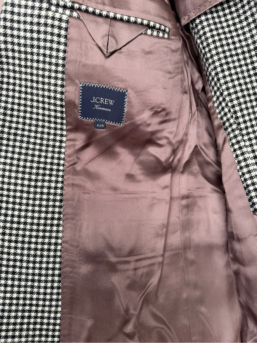 J.Crew Kenmare Moon Merino Lambswool Houndstooth Blazer 42R
